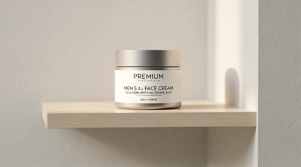 Premium face cream with collagen and hyaluronic acid